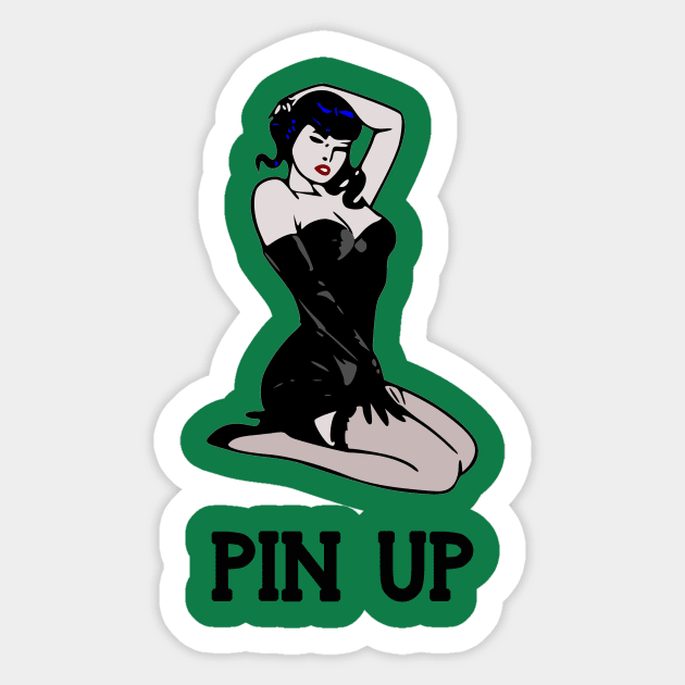 Pin up girl retro vintage Sticker by untagged_shop